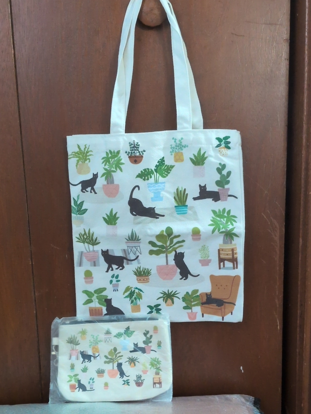 Cat.Plant Cute Wristlet-tote Combo